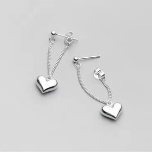 Sterling Silver Heart Chain earrings New